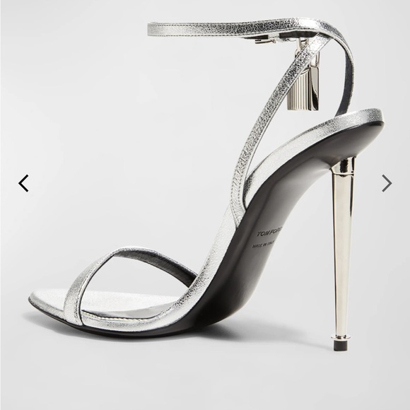 TOM FORD
Padlock Metallic Stiletto Sandals 37.5 - Picture 3 of 9